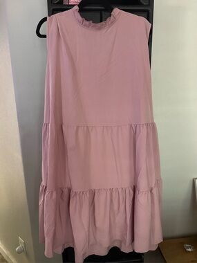 Sleeveless Tiered Pink Women’s Skirt Dress